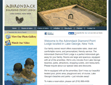 Tablet Screenshot of adirondackdiamondpointlodge.com